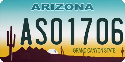 AZ license plate ASO1706