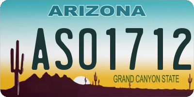AZ license plate ASO1712