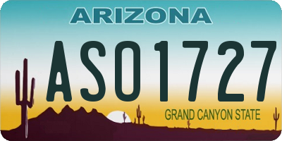 AZ license plate ASO1727
