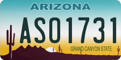 AZ license plate ASO1731