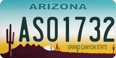 AZ license plate ASO1732