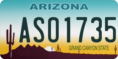 AZ license plate ASO1735