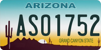 AZ license plate ASO1752