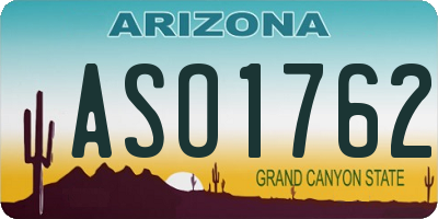 AZ license plate ASO1762