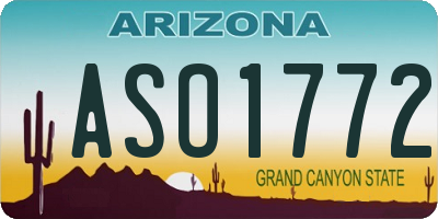 AZ license plate ASO1772