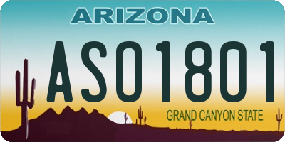 AZ license plate ASO1801