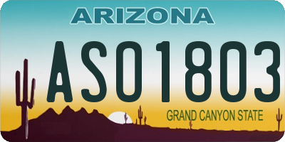 AZ license plate ASO1803