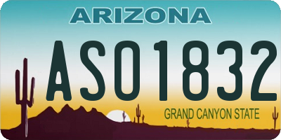 AZ license plate ASO1832
