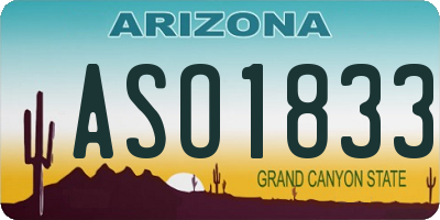 AZ license plate ASO1833