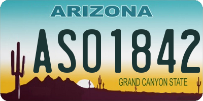 AZ license plate ASO1842
