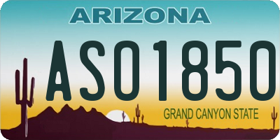 AZ license plate ASO1850