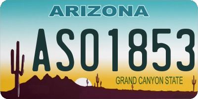 AZ license plate ASO1853