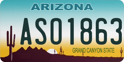 AZ license plate ASO1863