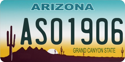 AZ license plate ASO1906