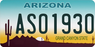 AZ license plate ASO1930
