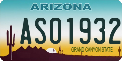 AZ license plate ASO1932