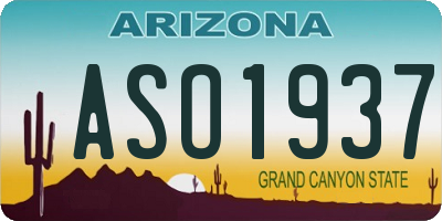 AZ license plate ASO1937