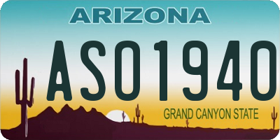 AZ license plate ASO1940