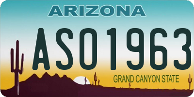 AZ license plate ASO1963