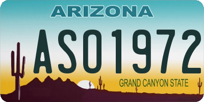 AZ license plate ASO1972