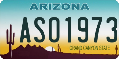 AZ license plate ASO1973