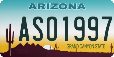 AZ license plate ASO1997
