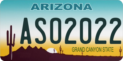 AZ license plate ASO2022