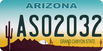 AZ license plate ASO2032