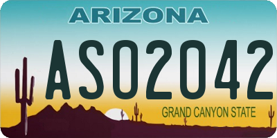 AZ license plate ASO2042