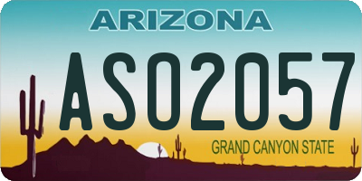 AZ license plate ASO2057
