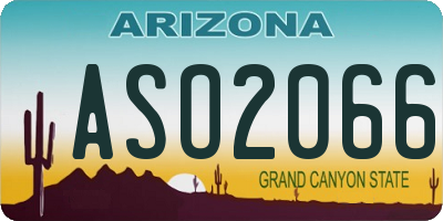 AZ license plate ASO2066