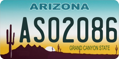 AZ license plate ASO2086