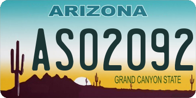 AZ license plate ASO2092