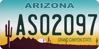 AZ license plate ASO2097