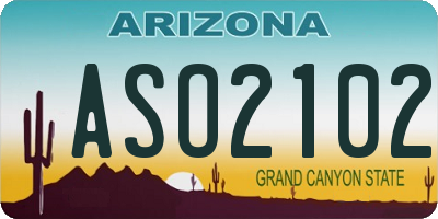 AZ license plate ASO2102