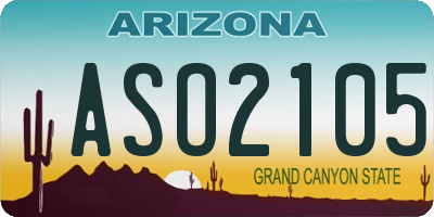 AZ license plate ASO2105
