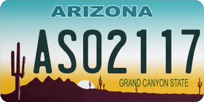 AZ license plate ASO2117