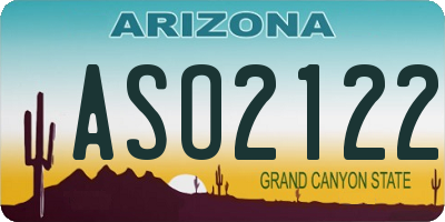 AZ license plate ASO2122