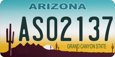 AZ license plate ASO2137