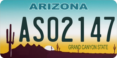 AZ license plate ASO2147