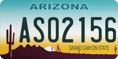 AZ license plate ASO2156