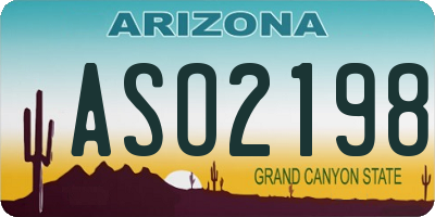 AZ license plate ASO2198