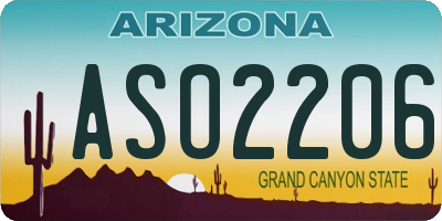 AZ license plate ASO2206