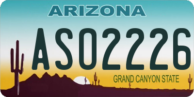AZ license plate ASO2226