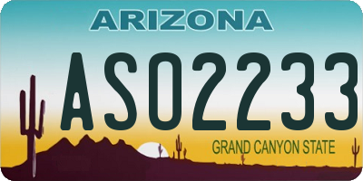 AZ license plate ASO2233