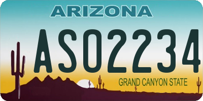 AZ license plate ASO2234
