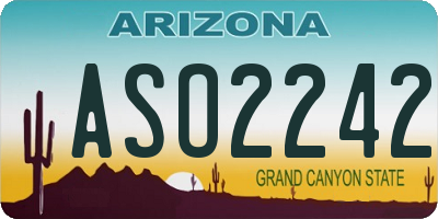 AZ license plate ASO2242