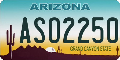 AZ license plate ASO2250
