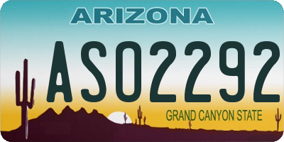 AZ license plate ASO2292