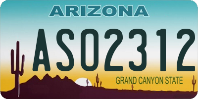 AZ license plate ASO2312